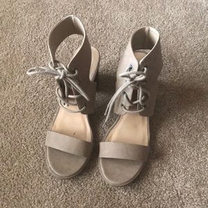 Madden Girl Taupe lace up heels